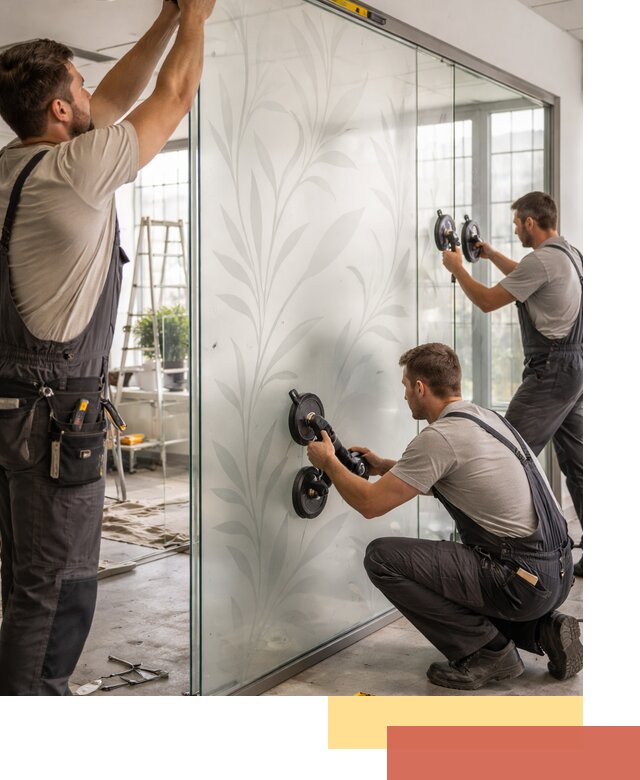 Стеклянные перегородки с рисунком на заказ в грозном