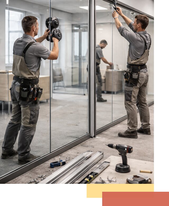 Стеклянные офисные перегородки под ключ в грозном