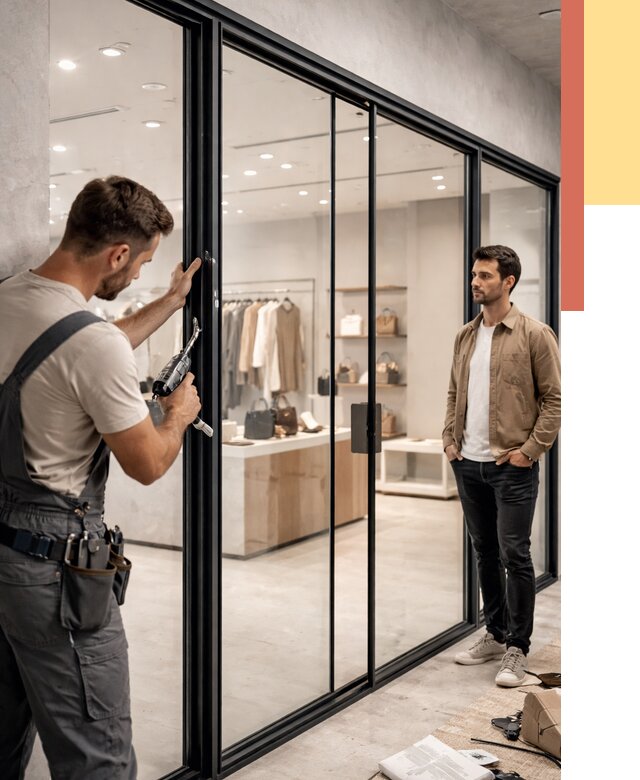 Стеклянные перегородки для магазинов в грозном от 8414 руб. под ключ | ОТДЕЛОЧНИК-Грз