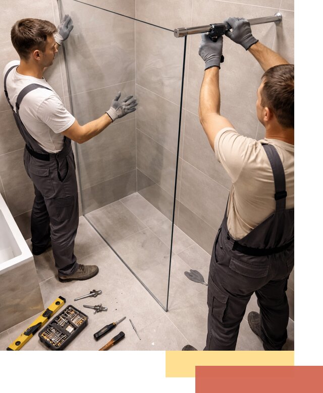 Стеклянные перегородки для душа в грозном — изготовление и монтаж