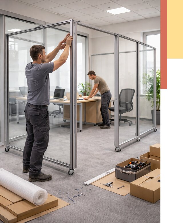 Мобильные офисные перегородки в грозном от 12826 руб. — установка под ключ | ОТДЕЛОЧНИК-Грз