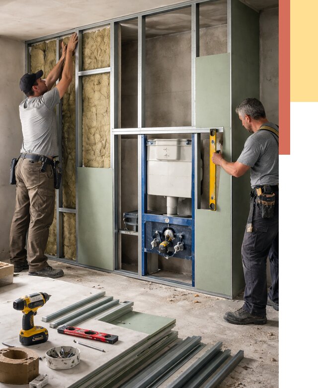 Установка сантехнических перегородок в грозном от 8722 руб. | ОТДЕЛОЧНИК-Грз