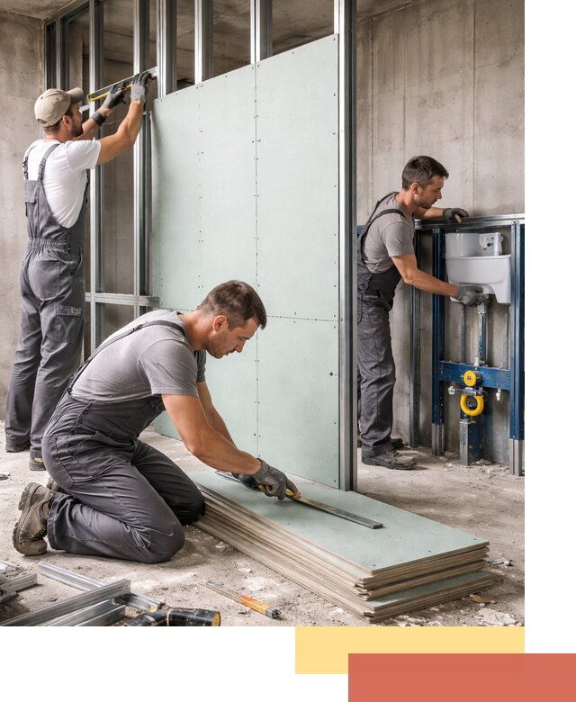 Монтаж и ремонт сантехнических перегородок в грозном