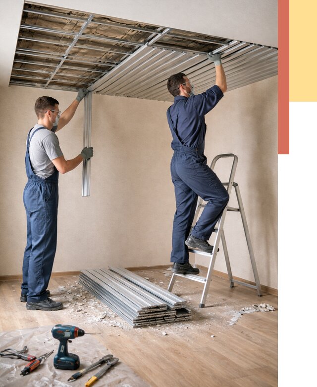 Демонтаж реечного потолка в грозном от 4617 руб. быстро и недорого | ОТДЕЛОЧНИК-Грз