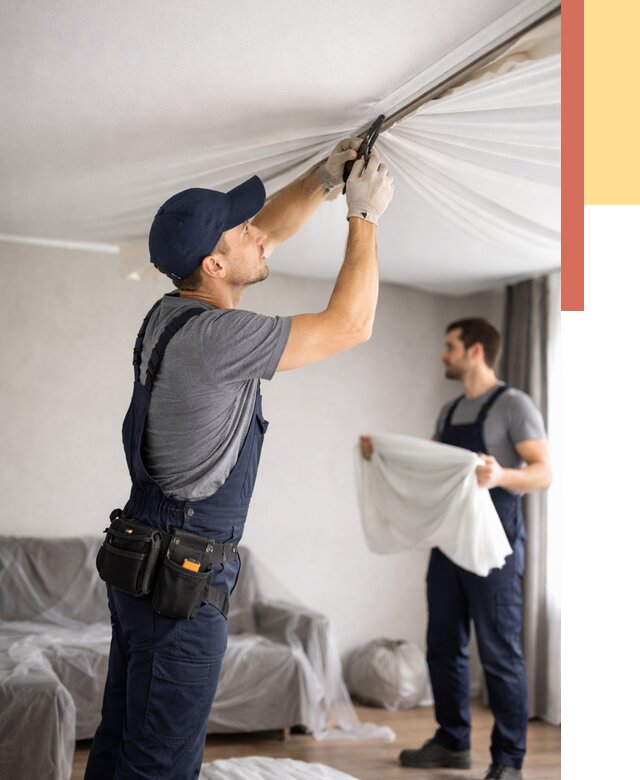 Демонтаж натяжного потолка в грозном от 4617 руб. — снятие и разбор под ключ | ОТДЕЛОЧНИК-Грз