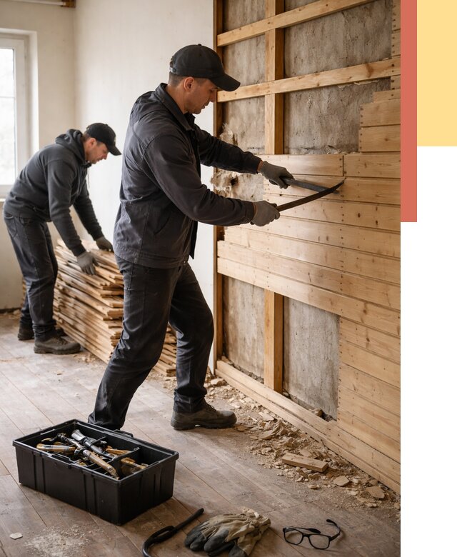 Демонтаж вагонки в грозном от 3899 руб/м2 — быстро и недорого | ОТДЕЛОЧНИК-Грз