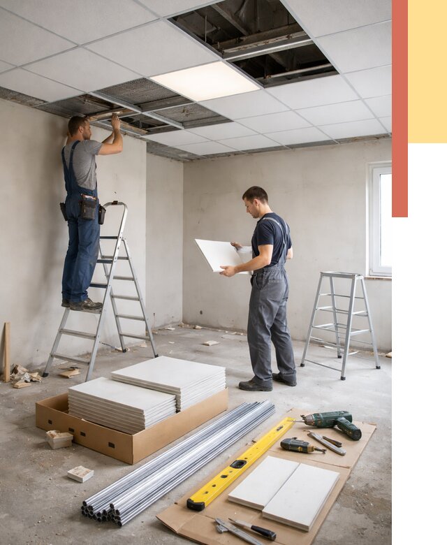 Монтаж потолка армстронг в грозном от 4617 руб/м2 — быстрая установка под ключ | ОТДЕЛОЧНИК-Грз