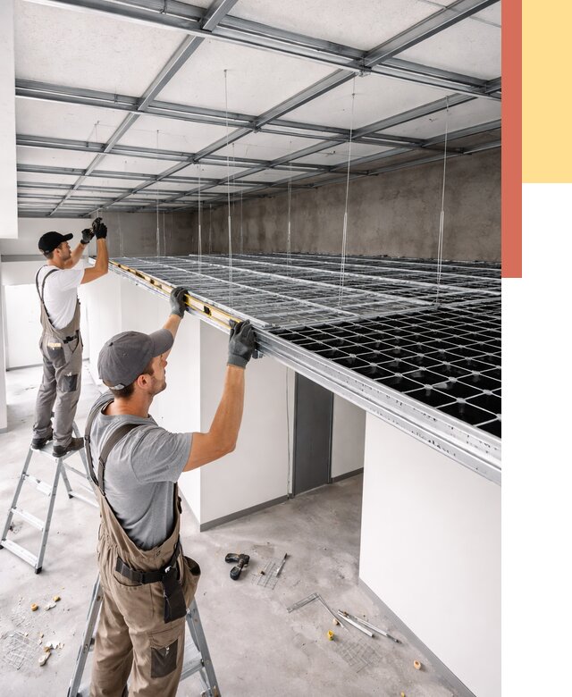 Монтаж потолка грильято в грозном от 462 руб./м² — быстрая сборка под ключ | ОТДЕЛОЧНИК-Грз