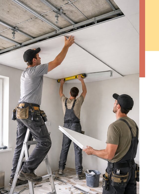 Монтаж потолка из ПВХ панелей в грозном от 3591 руб./м2 — быстро и недорого | ОТДЕЛОЧНИК-Грз