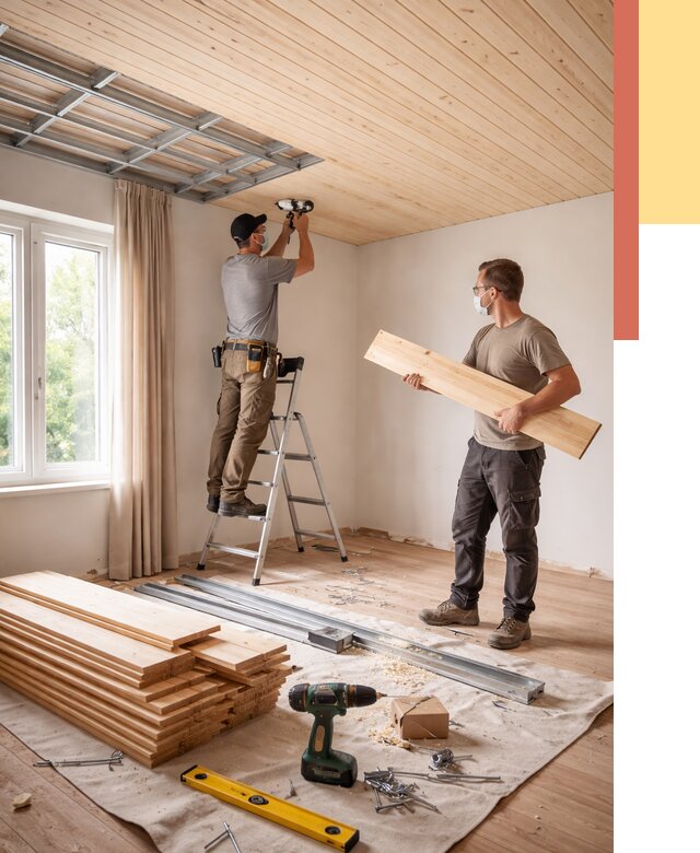 Монтаж потолка из вагонки в грозном от 6670 руб. | Быстро и недорого — ОТДЕЛОЧНИК-Грз