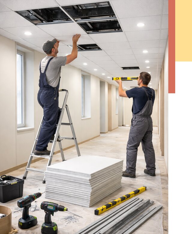 Ремонт потолка Армстронг в грозном от 4617 руб. — быстро и недорого | ОТДЕЛОЧНИК-Грз