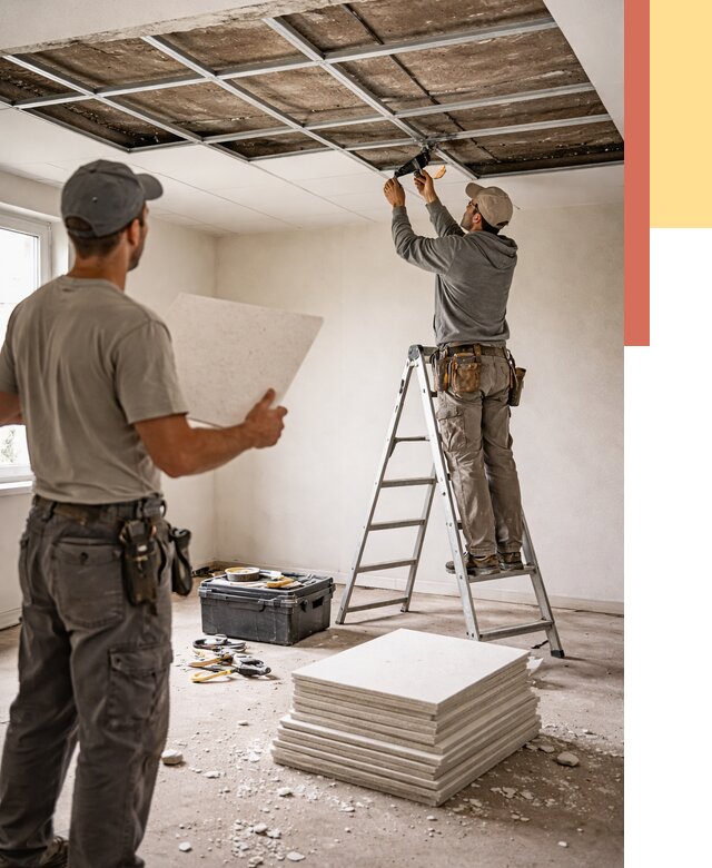 Замена плит подвесного потолка в грозном от 1796 руб. быстро и недорого | ОТДЕЛОЧНИК-Грз