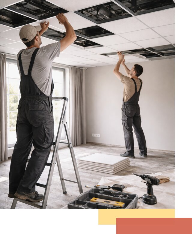 Замена плит подвесного потолка в грозном быстро и качественно