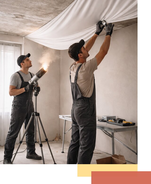 Установка натяжного потолка под ключ в грозном