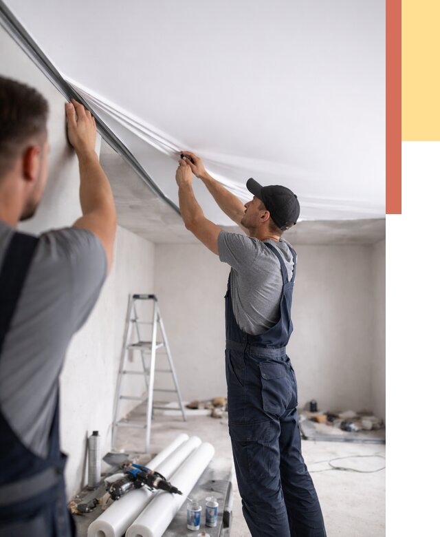 Монтаж матового натяжного потолка в грозном от 4617 руб./м² — быстро и недорого | ОТДЕЛОЧНИК-Грз