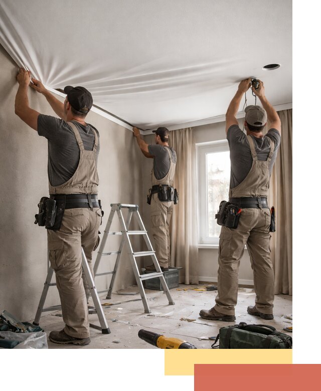 Монтаж матового натяжного потолка в грозном качественно и быстро