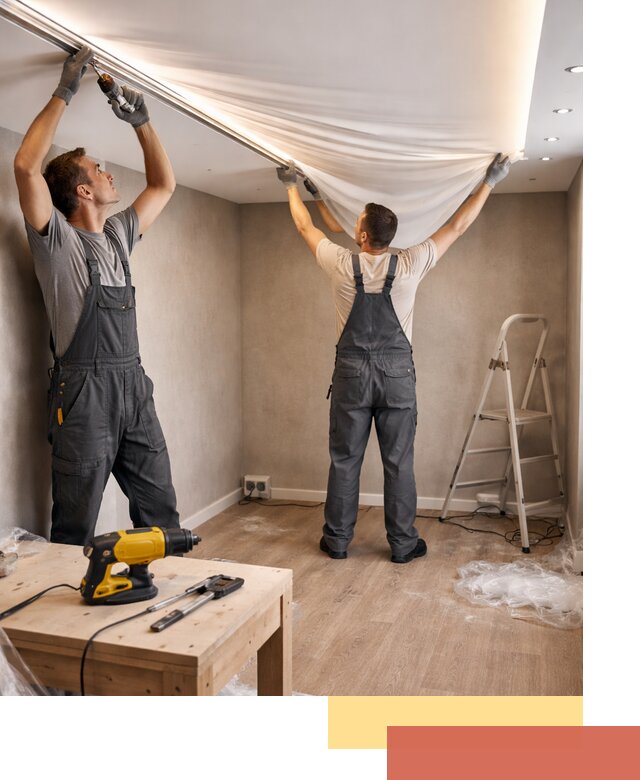 Монтаж натяжного потолка с подсветкой в грозном цена и сроки