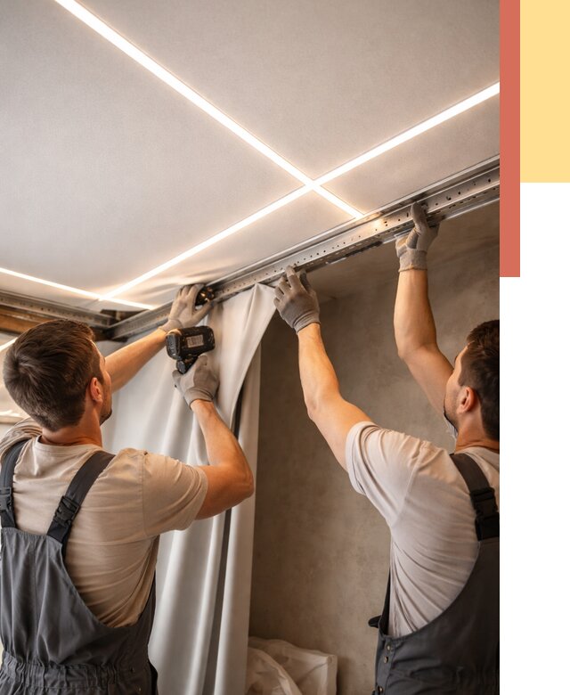 Монтаж натяжного потолка со световыми линиями в грозном от 1231 руб. | ОТДЕЛОЧНИК-Грз