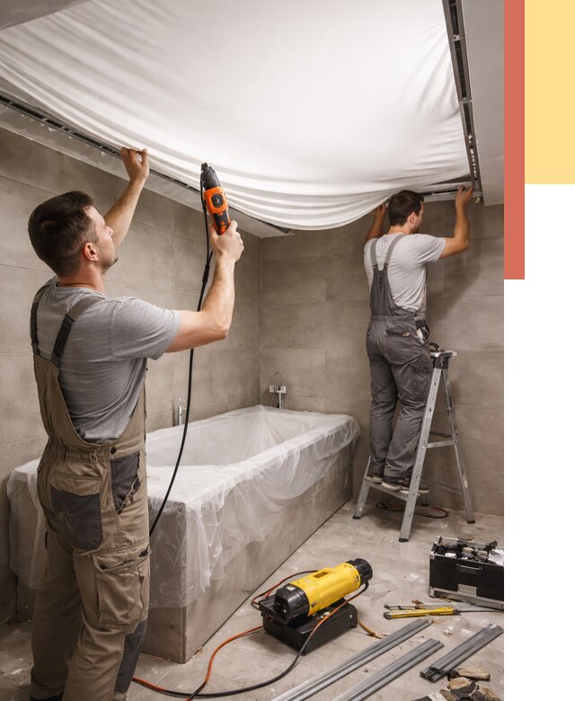 Монтаж натяжного потолка в ванной в грозном от 1231 руб. под ключ | ОТДЕЛОЧНИК-Грз