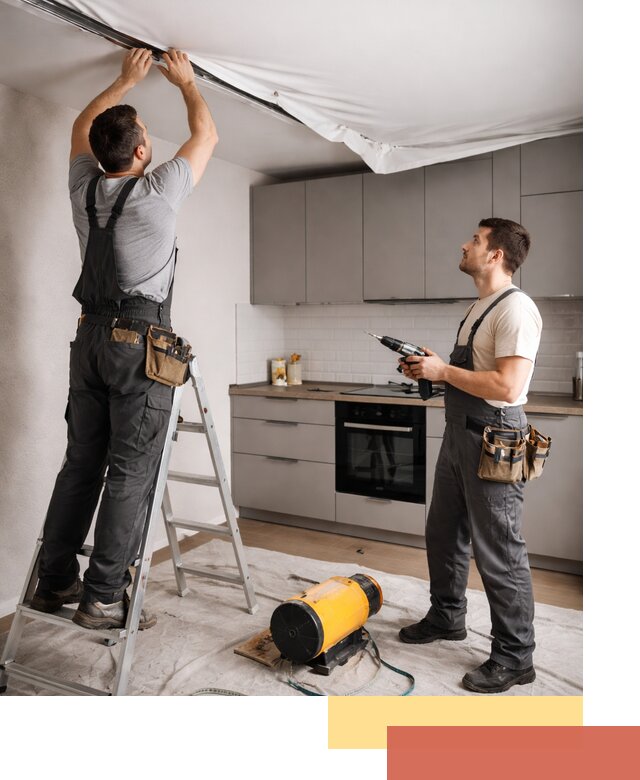 Монтаж натяжного потолка на кухне в грозном