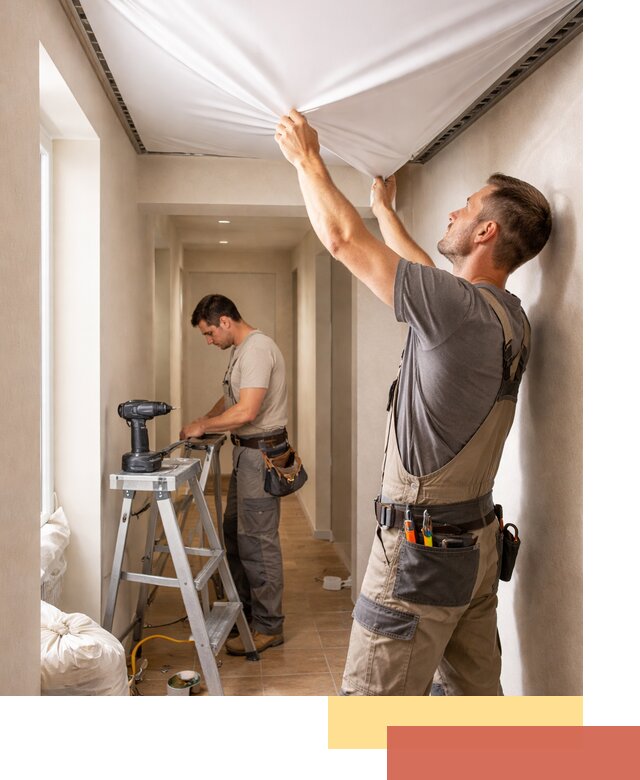 Монтаж натяжного потолка в прихожей в грозном