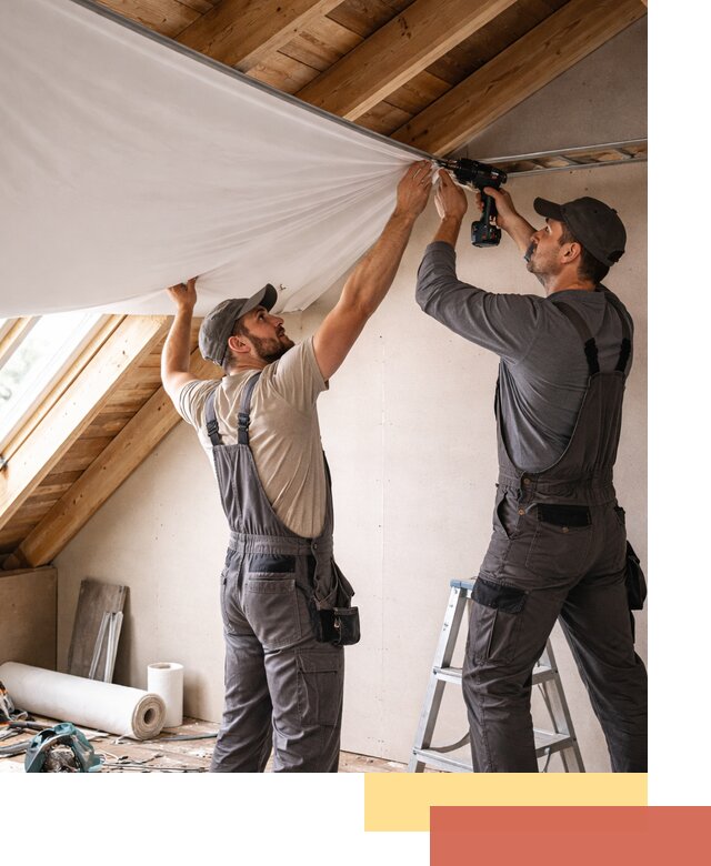 Монтаж натяжного потолка в мансарде в грозном