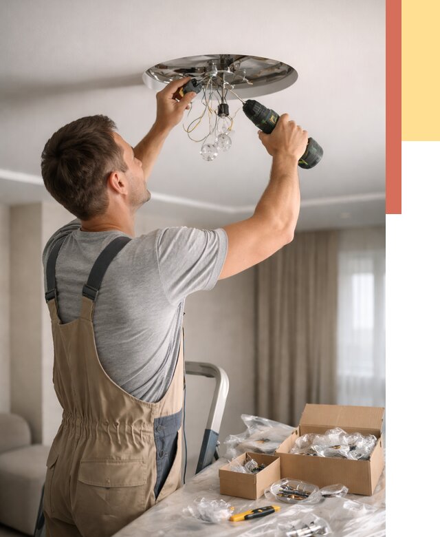 Установка люстры в натяжной потолок в грозном от 1231 руб. | Быстро и недорого — ОТДЕЛОЧНИК-Грз