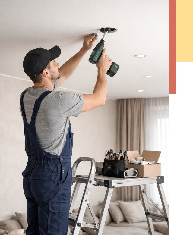 Установка и монтаж точечных светильников в натяжной потолок в грозном от 1847 руб. | ОТДЕЛОЧНИК-Грз