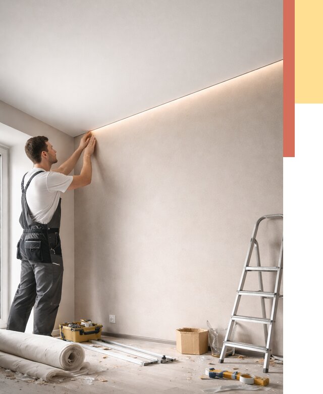 Теневые натяжные потолки в грозном от 8414 руб. под ключ | ОТДЕЛОЧНИК-Грз