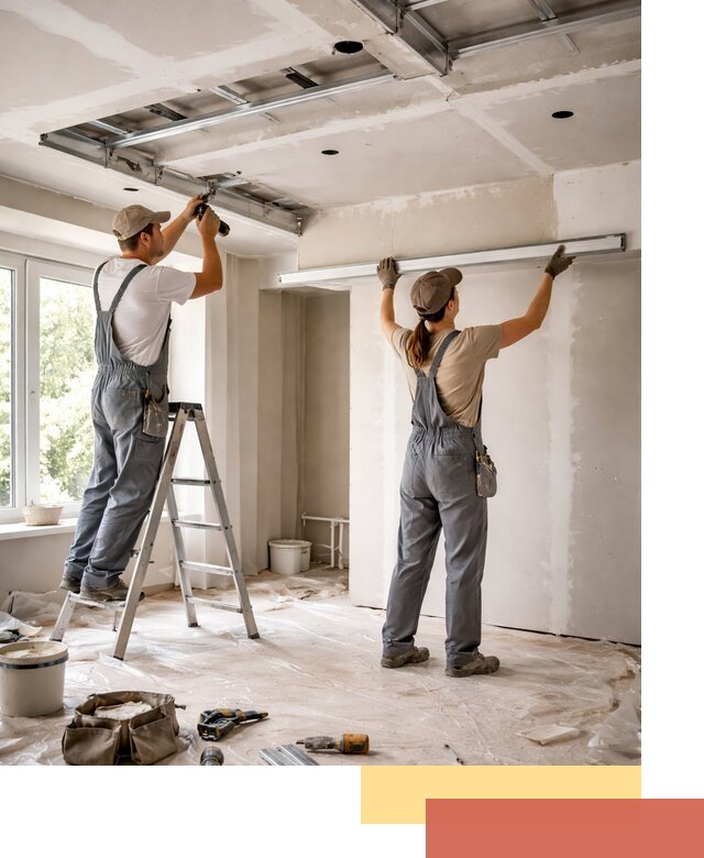 Монтаж многоуровневого потолка из гипсокартона в грозном