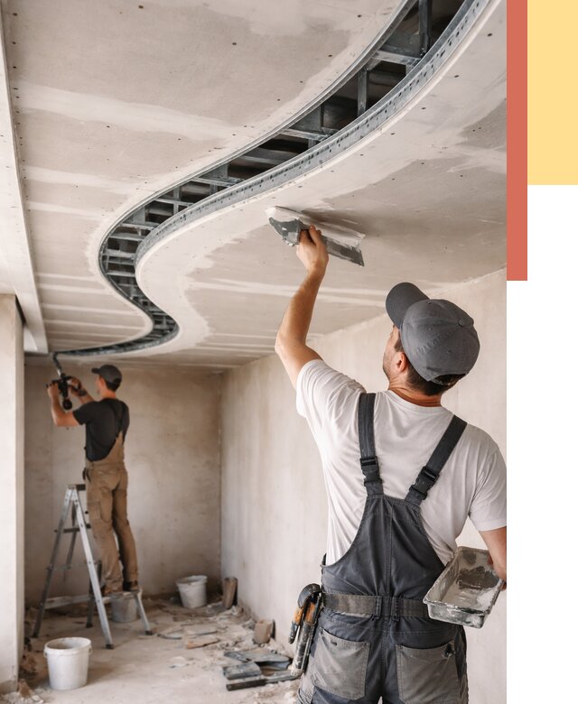 Криволинейный потолок из гипсокартона в грозном от 2155 руб./м2 | ОТДЕЛОЧНИК-Грз