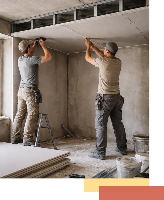 Короб из гипсокартона на потолке под ключ в грозном