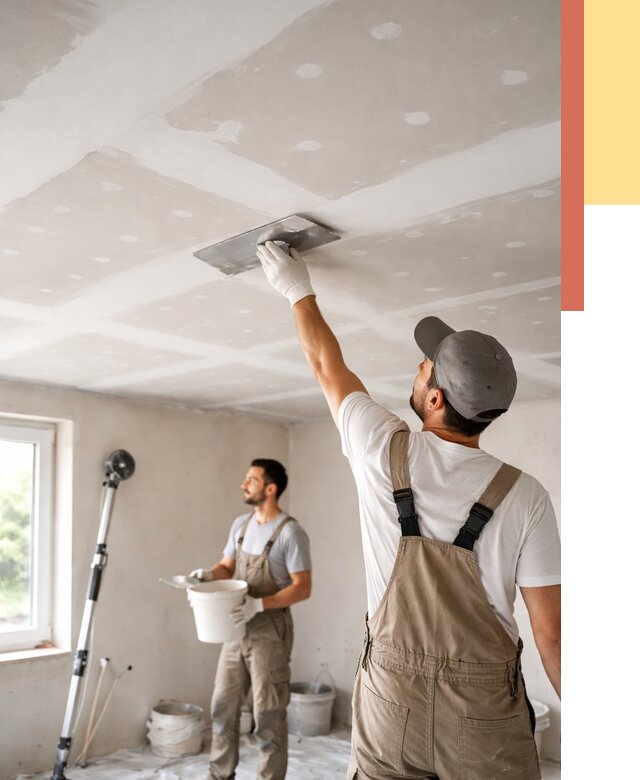 Шпаклевка потолка из гипсокартона в грозном от 3284 руб./м2 — услуги под ключ | ОТДЕЛОЧНИК-Грз