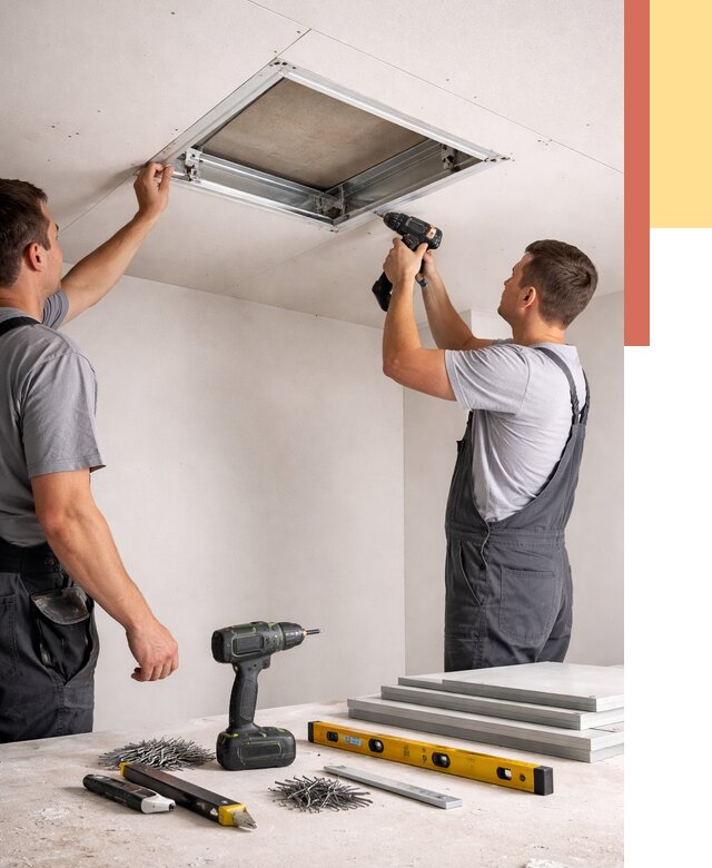 Установка люка в потолок ГКЛ в грозном от 2565 руб. под ключ | ОТДЕЛОЧНИК-Грз