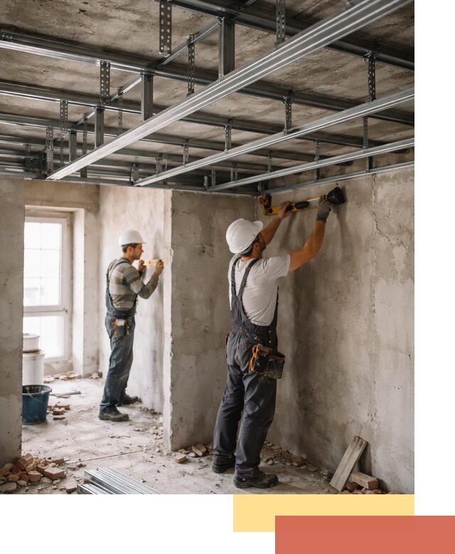 Монтаж каркаса потолка из профильного профиля в грозном