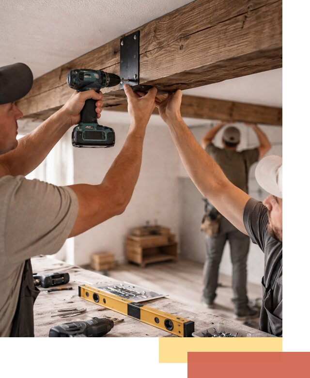 Монтаж декоративных потолочных балок в грозном