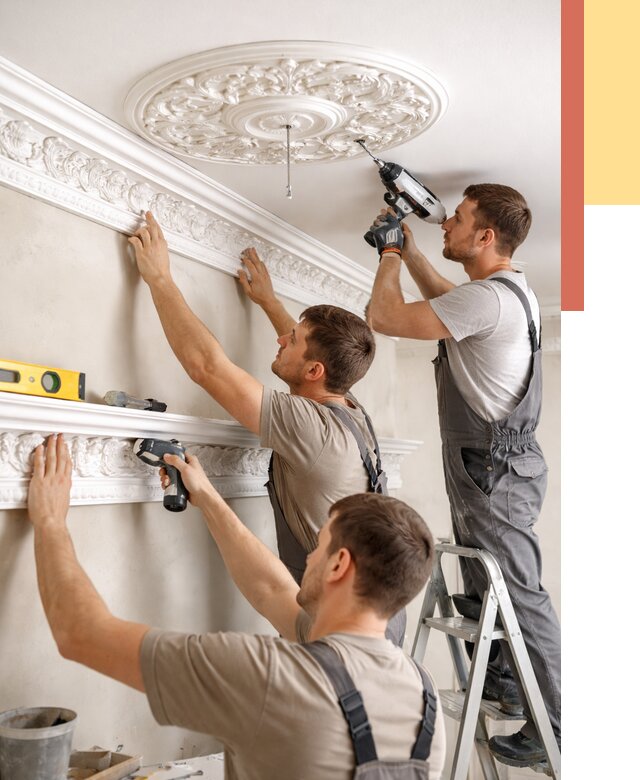 Монтаж лепнины на потолок в грозном от 3284 руб. быстро и недорого | ОТДЕЛОЧНИК-Грз